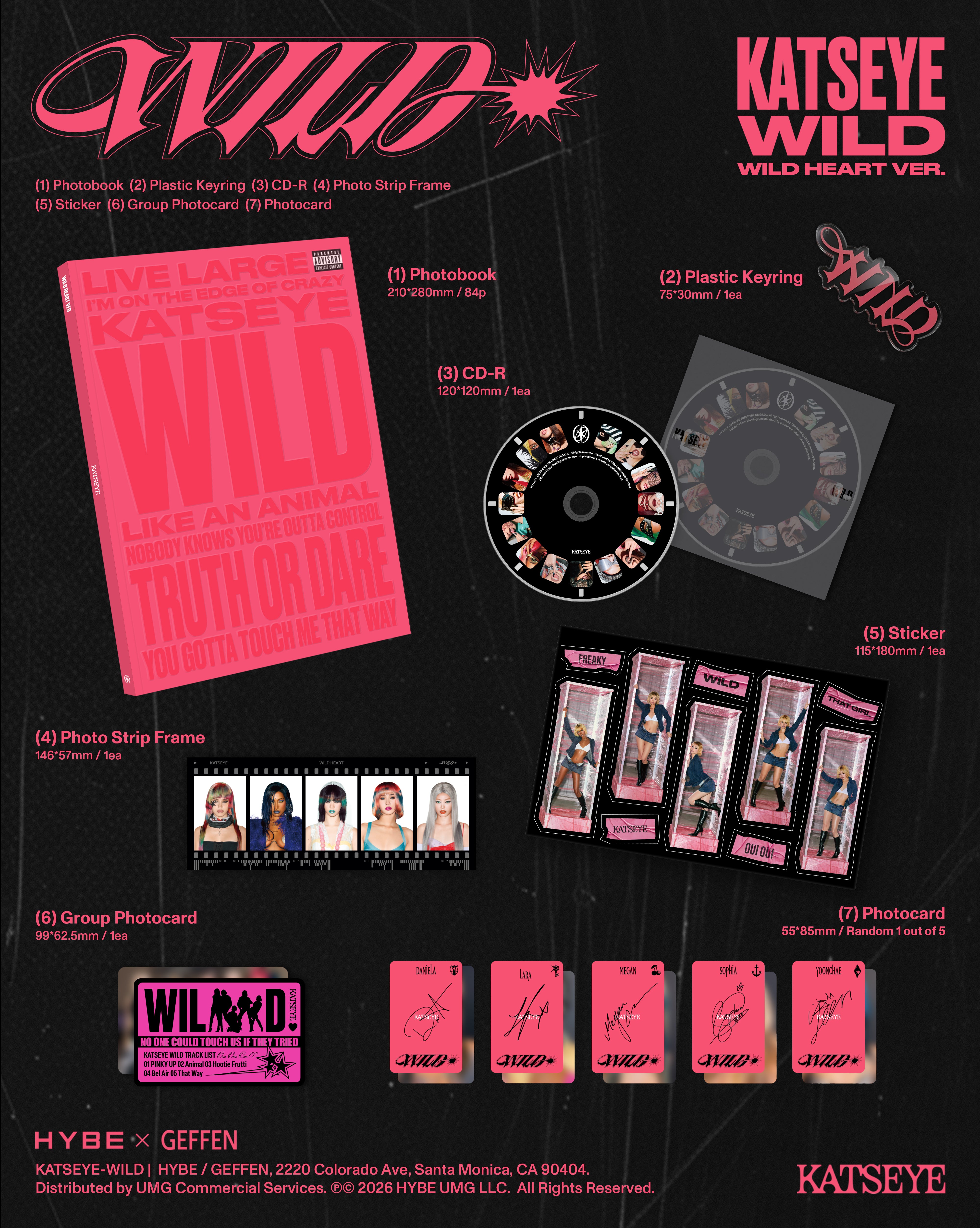 KATSEYE - WILD - Wild heart ver. - CD + Artcard dédicacée