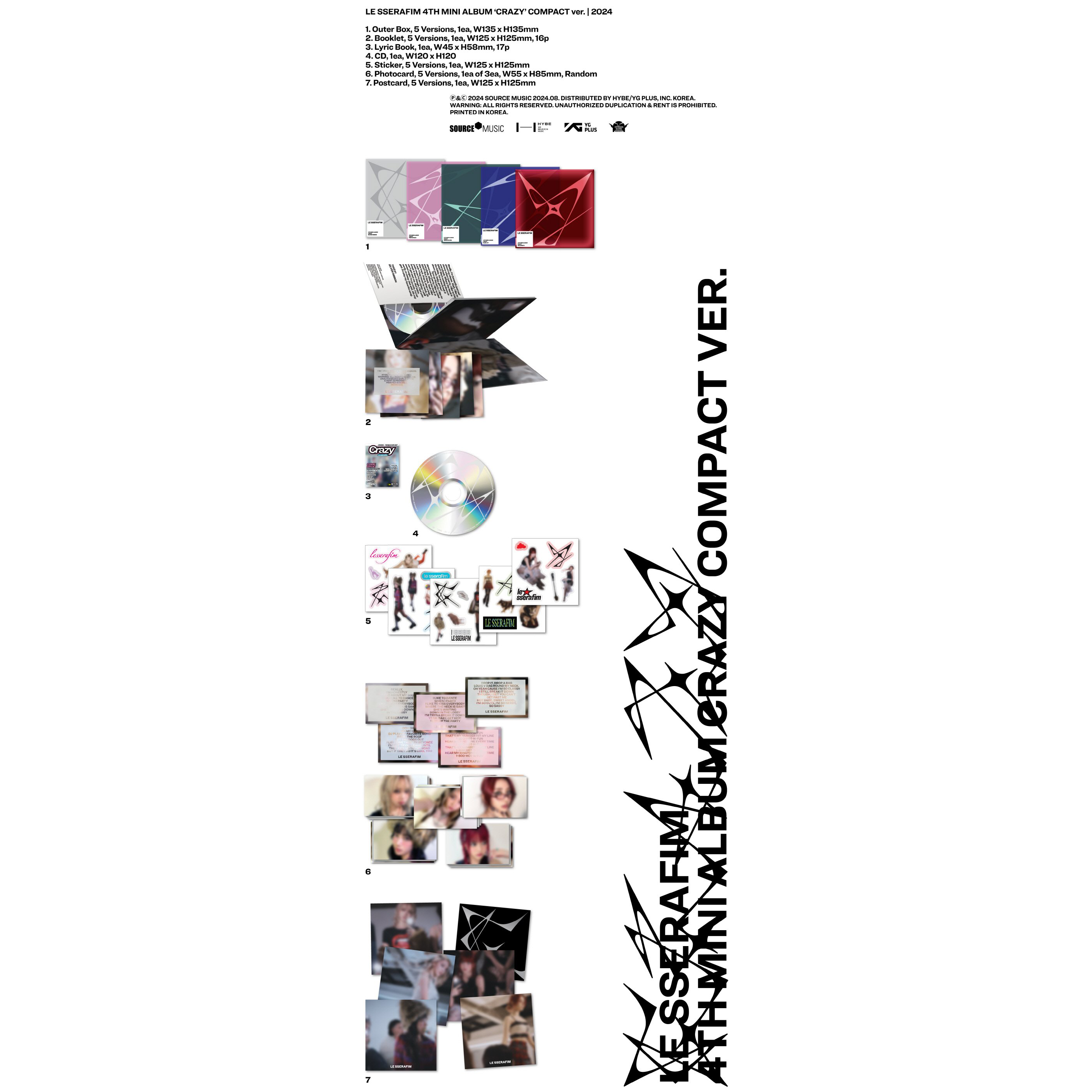 LE SSERAFIM - 4th Mini Album 'CRAZY' (COMPACT Ver.)