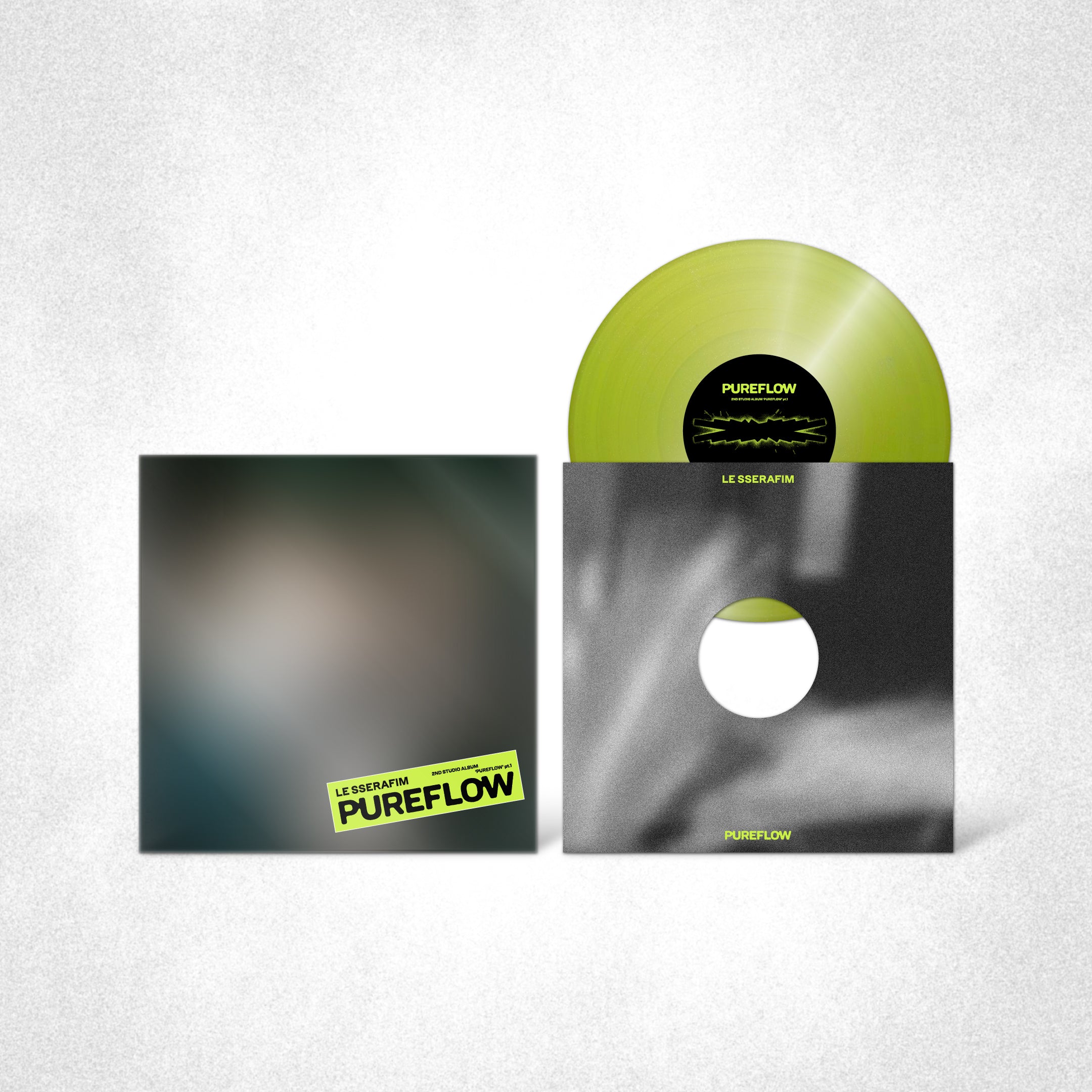 LE SSERAFIM - The 2nd Studio Album ‘PUREFLOW’ pt.1 Vinyl (Electric Yellow Glitter Ver.)