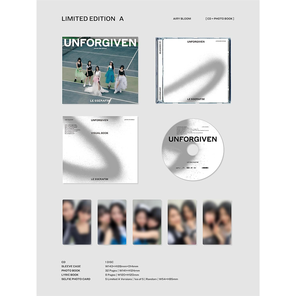 LE SSERAFIM - Japan 2nd Single 'UNFORGIVEN' (Édition Limitée A AIRY BLOOM)