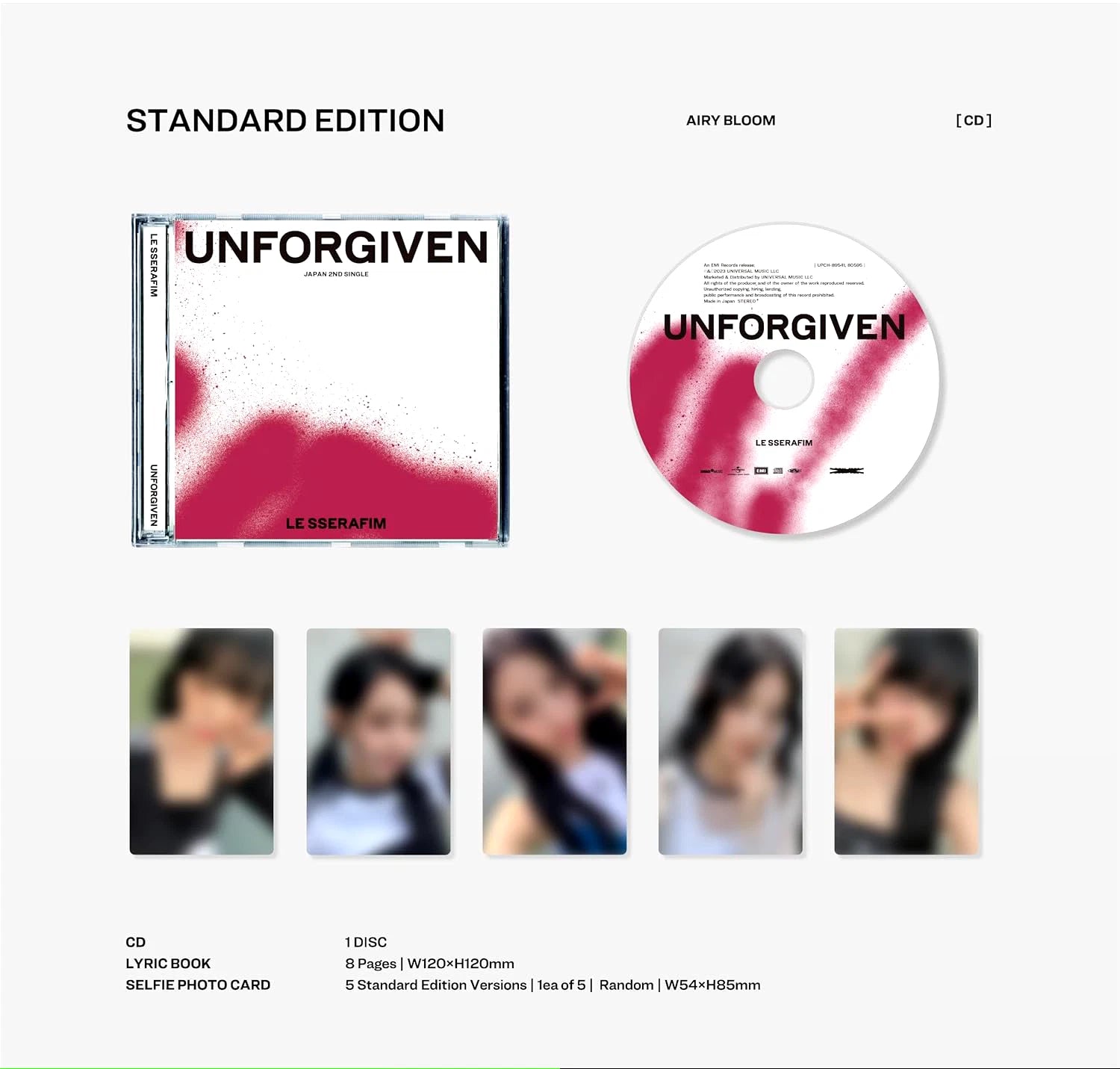LE SSERAFIM - Japan 2nd Single 'UNFORGIVEN' (STANDARD EDITION)