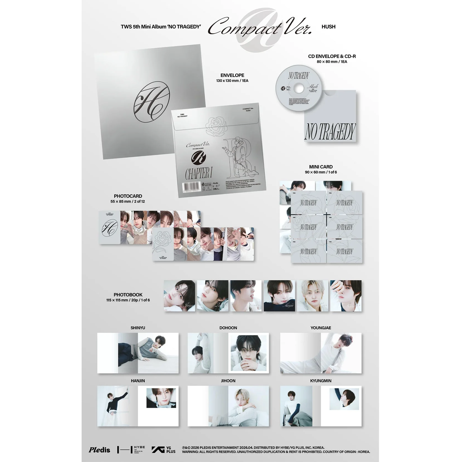 TWS - 5th Mini Album 'NO TRAGEDY’ (Compact Ver.) (HUSH)