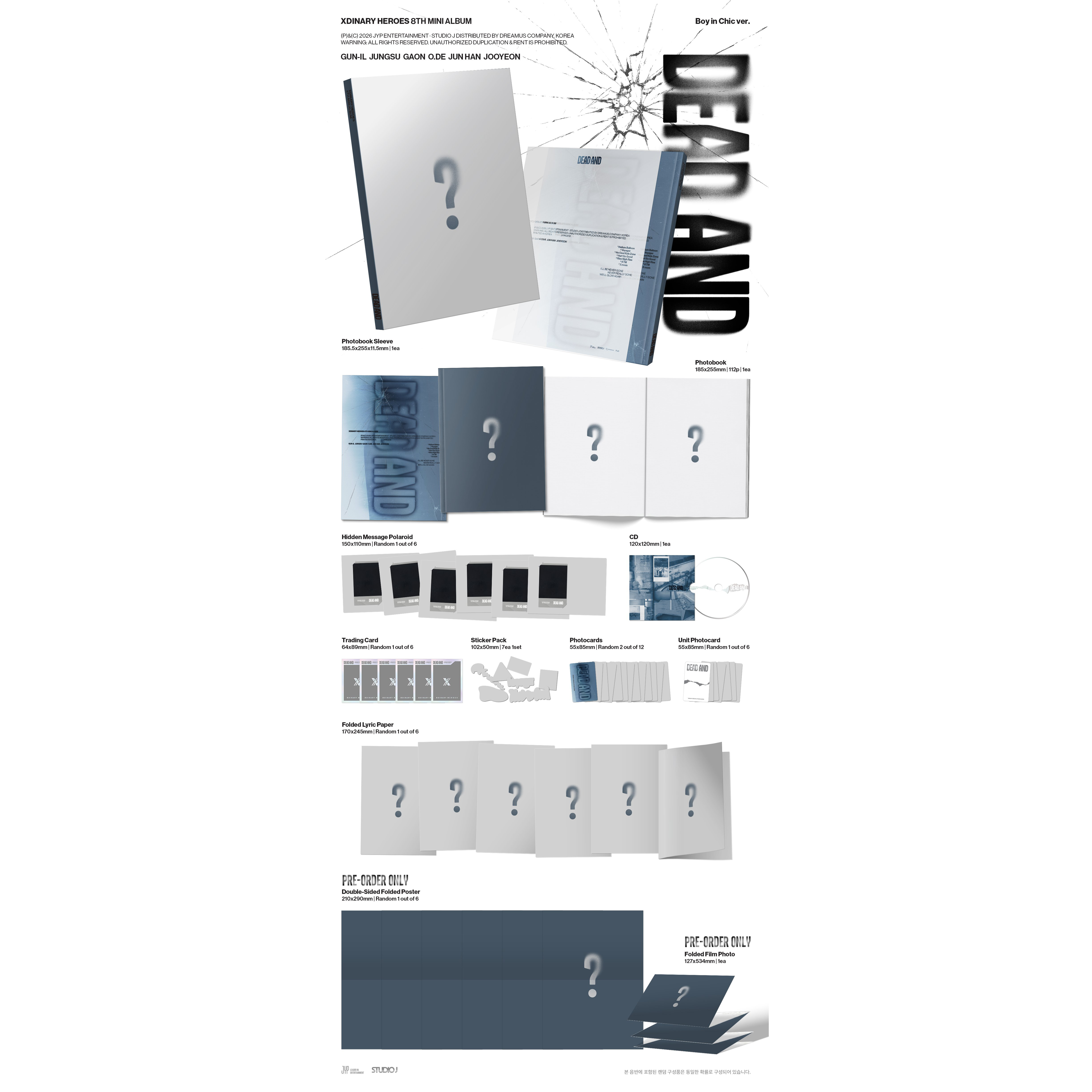 XDINARY HEROES - The 8th Mini Album 'DEAD AND' (Boy in Chic ver.)