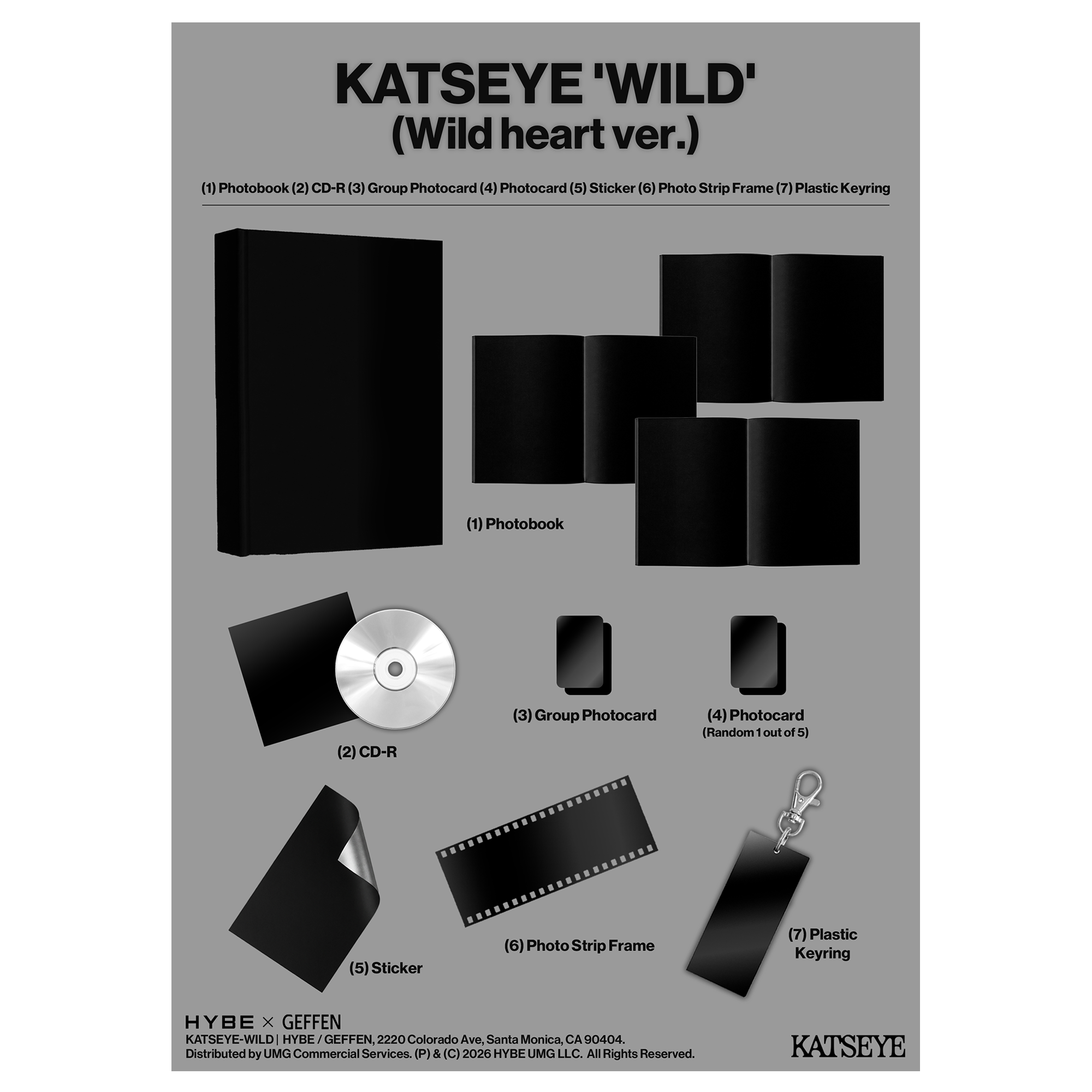 KATSEYE - WILD - Wild heart ver. - CD Exclusivité store + Artcard dédicacée