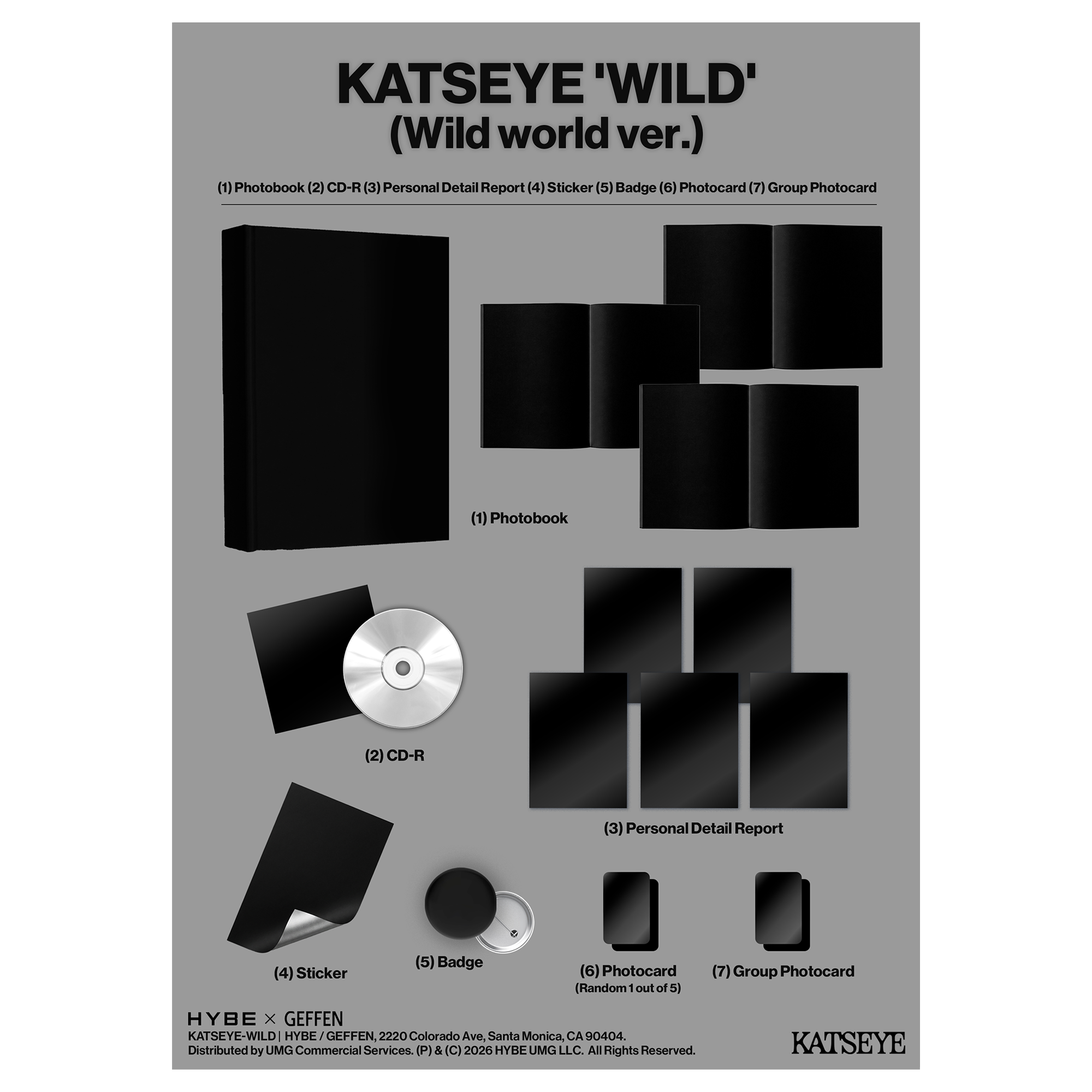 KATSEYE - WILD - Wild world ver. - CD Exclusivité store + Artcard dédicacée